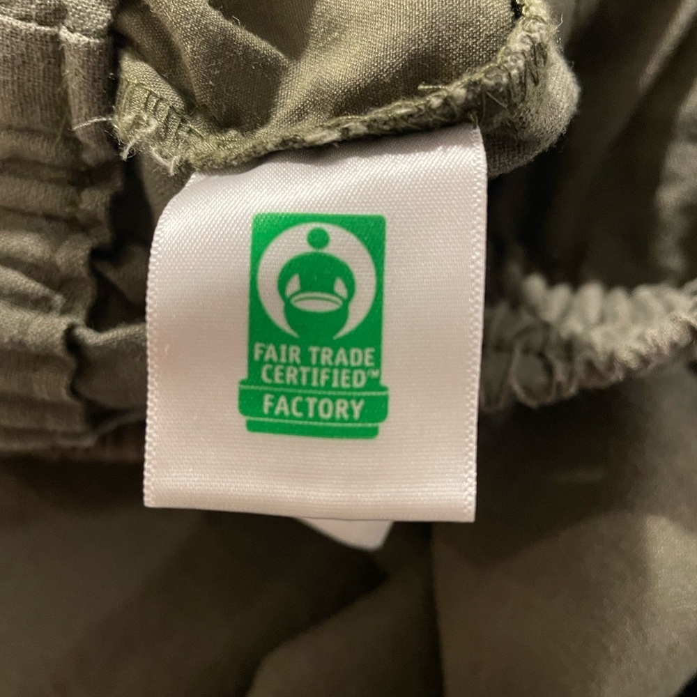 J. Crew Olive Green Linen Cotton Blend Pull On Drawstring Tapered Pants Size 6 - Picture 5 of 10